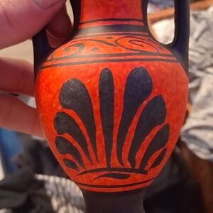 Handcrafted Red and Black Vase